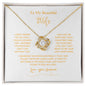 Gold ShineOn Fulfillment necklace with a sparkling pendant gift for wife in a romantic message box