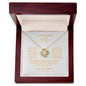 Gold necklace in a wooden box with a love message, perfect gift for wife from husband