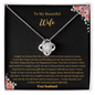 gift for wife Love Knot Necklace with sparkling stones in elegant presentation box by ShineOn Fulfillment