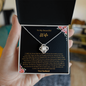 Gift for wife Love Knot Necklace in silver with a heartfelt message in a ShineOn Fulfillment box