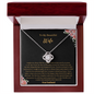 Gift for wife Love Knot Necklace with silver pendant in elegant wooden box from ShineOn Fulfillment
