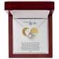 gift for wife Love Knot Necklace with silver chain and heart design in wooden gift box