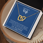 Gift for Wife Necklace with two intertwined gold hearts in ShineOn Fulfillment gift box