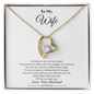Gift for Wife Necklace with gold heart pendant and sparkling gem from ShineOn Fulfillment