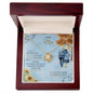 Gift for Wife Necklace in gold with a crystal pendant in a wooden box with sentimental message