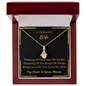 Gift for Wife necklace with gold chain and sparkling pendant in a wooden keepsake box