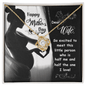Gift for wife Necklace with gold and crystal pendant displayed in a Mother's Day themed box