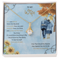 Gift for Wife Necklace gold pendant with clear gemstone on sentimental card by ShineOn Fulfillment