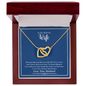 Gift for Wife Necklace gold intertwined hearts in wooden box with romantic message from husband