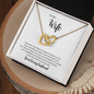 Gift for Wife necklace heart gold double heart pendant on chain in gift box from ShineOn Fulfillment