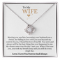 Gift for wife Necklace with sparkling knot pendant and romantic message in elegant gift box