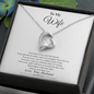 Gift for Wife Necklace heart pendant with crystals on silver chain in a romantic message box