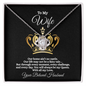 Gift for Wife Necklace with sparkling heart pendant in a black box with romantic message
