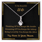 Gift for Wife necklace with silver chain and sparkling pendant in a black and gold message box