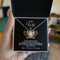 Gift for Wife Necklace with heart-shaped pendant in a box featuring a loving message from husband