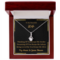 Gift for Wife necklace with silver chain and heart pendant in a wooden box with romantic message
