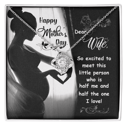 Gift for wife Necklace with silver heart pendant and sparkling stones in Mother's Day gift box