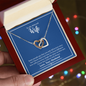 Gift for Wife Necklace with intertwined heart pendants in a red velvet box from ShineOn Fulfillment
