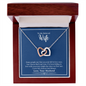 Gift for Wife Necklace with interlocking heart pendants in a wooden box from ShineOn Fulfillment