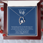 Gift for Wife Necklace heart pendant with crystal in elegant box and romantic love message