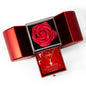 Gift for Wife Necklace with Heart Box featuring a rose and a gold pendant necklace in a red gift box