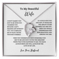 Heart-shaped necklace with sparkling stone gift for wife by ShineOn Fulfillment with romantic message