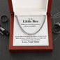 Silver chain necklace gift for your brother in a wooden box with a heartfelt sister's message