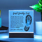 Someone Said Gift acrylic plaque with heartfelt message and boot print as gift idea for a dad