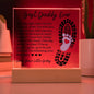 Acrylic plaque with loving message and footprint design gift idea for a dad from Someone Said Gift