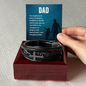 Someone Said Gift black leather bracelet with cross on wooden box gift idea for a dad