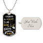 Dog tag necklace and keychain with hero dad design and customizable engraving gift idea for a dad