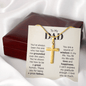 Gold cross necklace with gift idea for a dad card and wooden jewelry box by Someone Said Gift