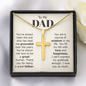 Gold cross necklace in black box with heartfelt message gift idea for a dad from Someone Said Gift