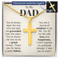 Gold cross necklace with personalized engraving and gift idea for a dad from Someone Said Gift