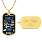 Gold dog tag necklace and keychain with customizable engraving gift idea for a dad