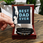 Someone Said Gift black leather bracelet in wooden box with best dad ever card gift idea for a dad