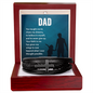 Black leather bracelet with cross pendant in wooden box gift idea for a dad