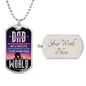 Dog tag necklace keychain with dad message and customizable engraving gift idea for a dad