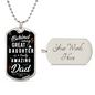 Someone Said Gift dog tag necklace with inspirational dad message and customizable keychain gift idea for a dad