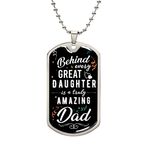 Dog tag necklace with inspirational message gift idea for a dad from Someone Said Gift