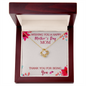 ShineOn Fulfillment gold love knot necklace with crystal in wooden gift box thank you for being love knot necklace