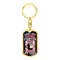 Gold dog tag keychain with Army Dad Freedom Fighter design gift idea for a dad