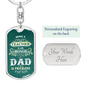 Dog tag keychain with teacher appreciation quote and customizable engraving gift idea for teacher appreciation