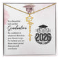 Gold Graduation Cap Name Necklace with personalized name pendant in gift box from Someone Said Gift
