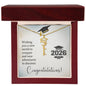 Graduation Cap Name Necklace in gold with Michael name pendant in a gift box from Someone Said Gift