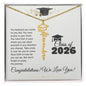 Someone Said Gift Graduation Cap Name Necklace in gold with personalized name and Class of 2025 message