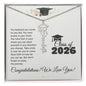 Graduation Cap Name Necklace by Someone Said Gift with inspirational Class of 2026 message in gift box