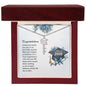 Graduation Cap Necklace with the name displayed in a wooden gift box with congratulatory message and Class of 2026 design