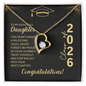 Someone Said Gift heart Forever Love Necklace gold heart pendant with clear stone in graduation gift box for daughter