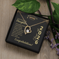 Gold heart Forever Love Necklace with a clear gemstone pendant in gift box for daughter graduation